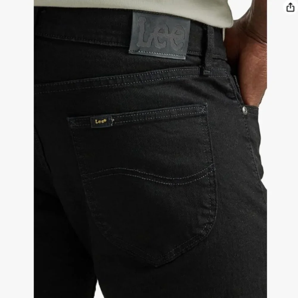 Lee Men's Legendary Slim Straight Jean Overdye Black 42W x 29L